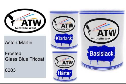 Aston-Martin, Frosted Glass Blue Tricoat, 6003: 1L Lackdose + 1L Klarlack + 500ml Härter - Set, von ATW Autoteile West.